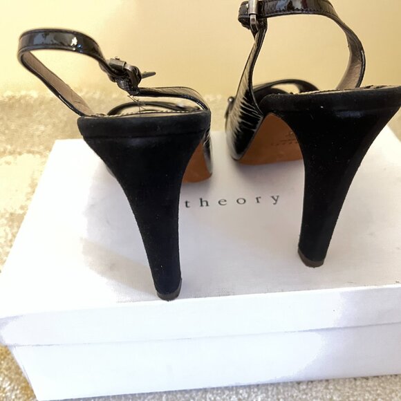 Theory Black Suede and Patent Leather Heels - Picture 5 of 6